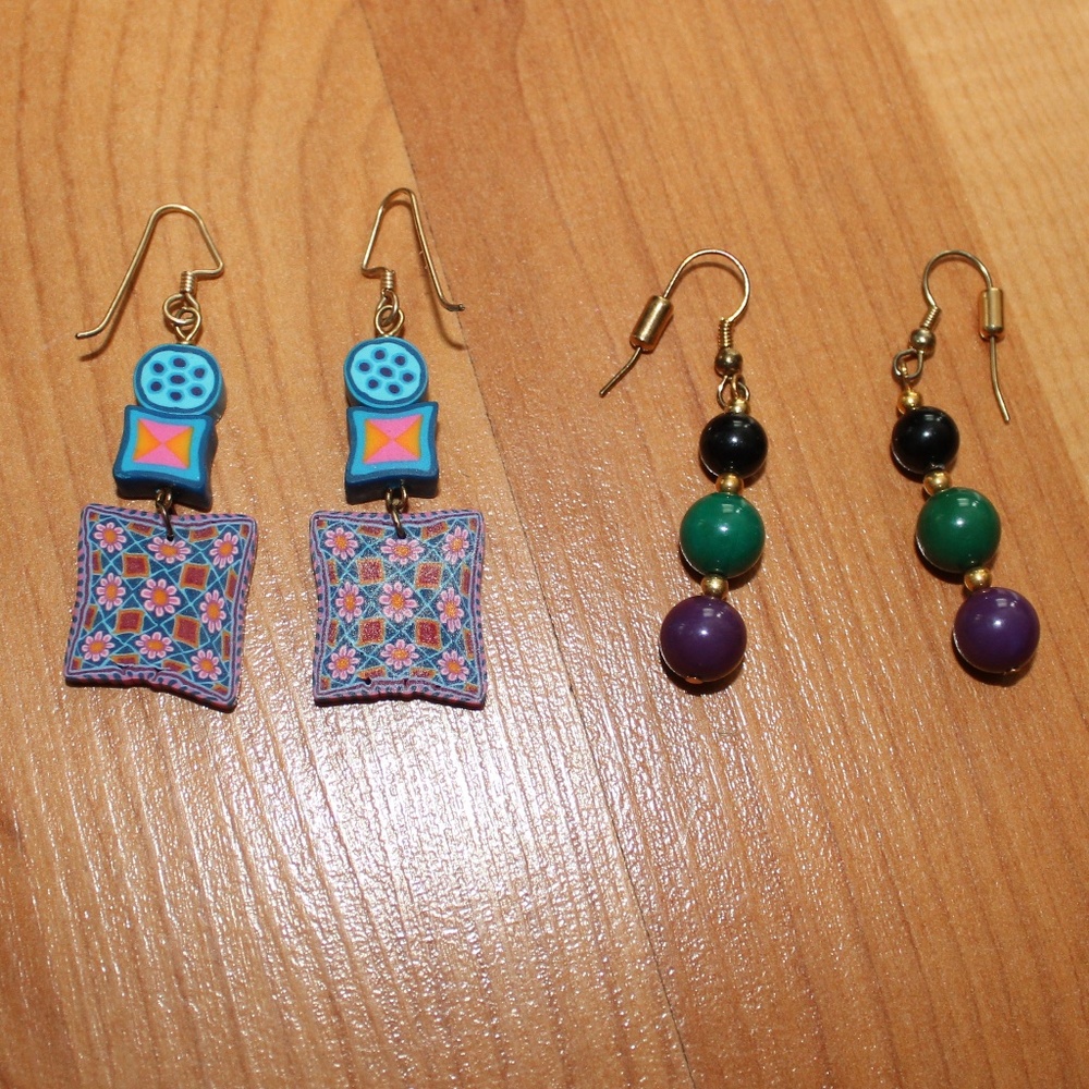 NWOT Set of 2 Drop Earrings Handcrafted Boho NEW
